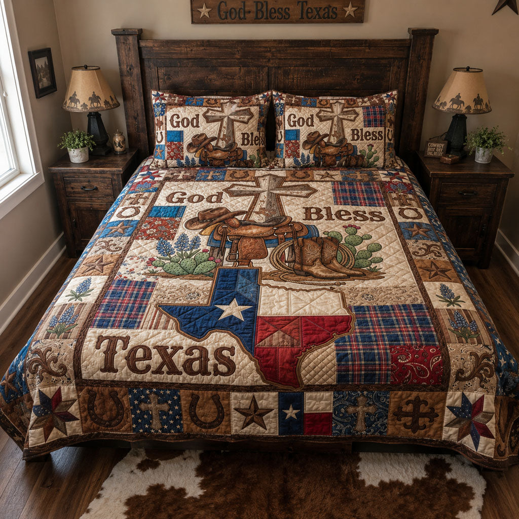 Grace and Grits 3-Piece Quilted Bedding Set NCU0PT11724