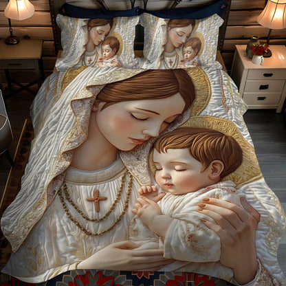 Graceful Adoration 3-Piece Quilted Bedding Set NCU0NT1772