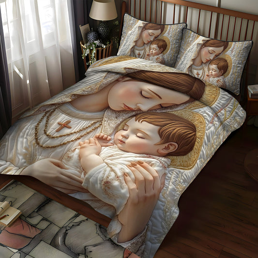 Graceful Adoration 3-Piece Quilted Bedding Set NCU0NT1772