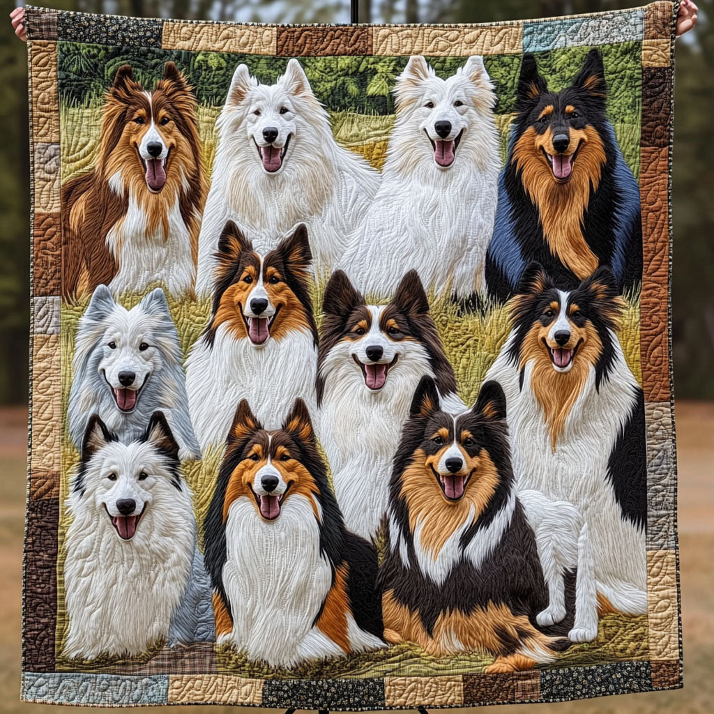 Graceful Collie Trails Quilted Blanket NCU0PT4041
