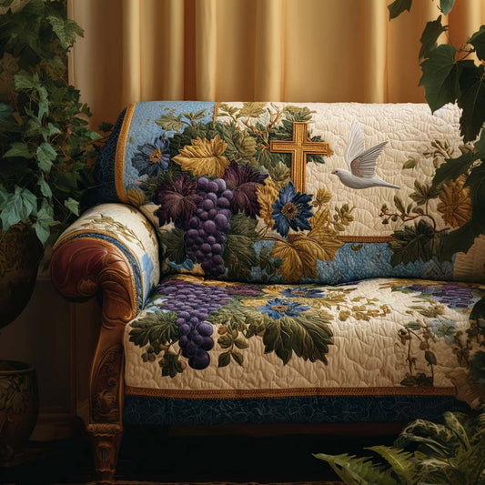 Graceful Cross Emblem Quilted Sofa Cover NCU0NT11343