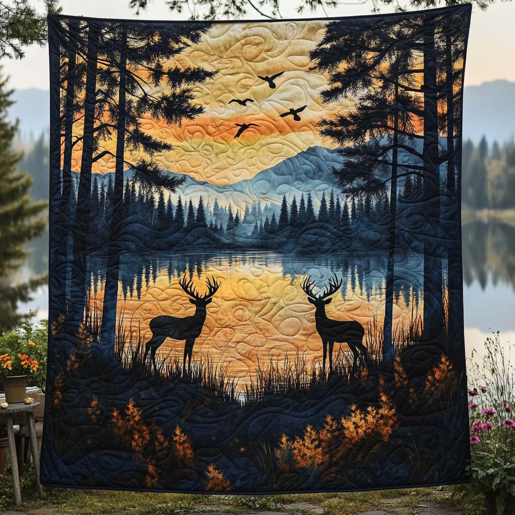 Graceful Deer Quilted Blanket NCU0NT8121