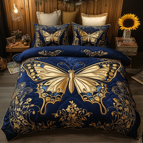 Graceful Flutter 3-Piece Quilted Bedding Set NCU0VL1652