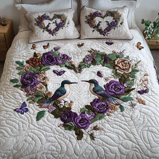 Graceful Garden 3-Piece Quilted Bedding Set NCU0VH1384