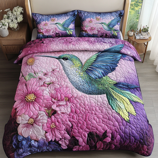 Graceful Hover 3-Piece Quilted Bedding Set NCU0DK7056