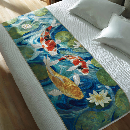 Graceful Koi Quilted Bed Runner NCU0DK9968