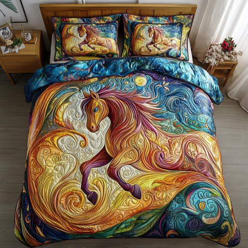 Graceful Stride 3-Piece Quilted Bedding Set NCU0DK4876