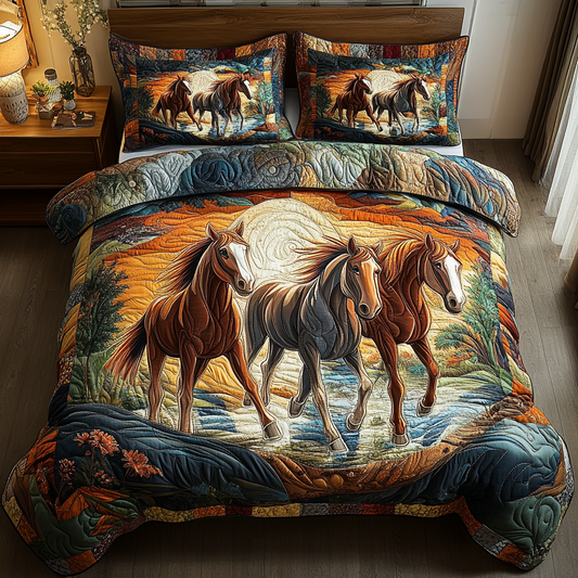 Graceful Stride 3-Piece Quilted Bedding Set NCU0DK4884