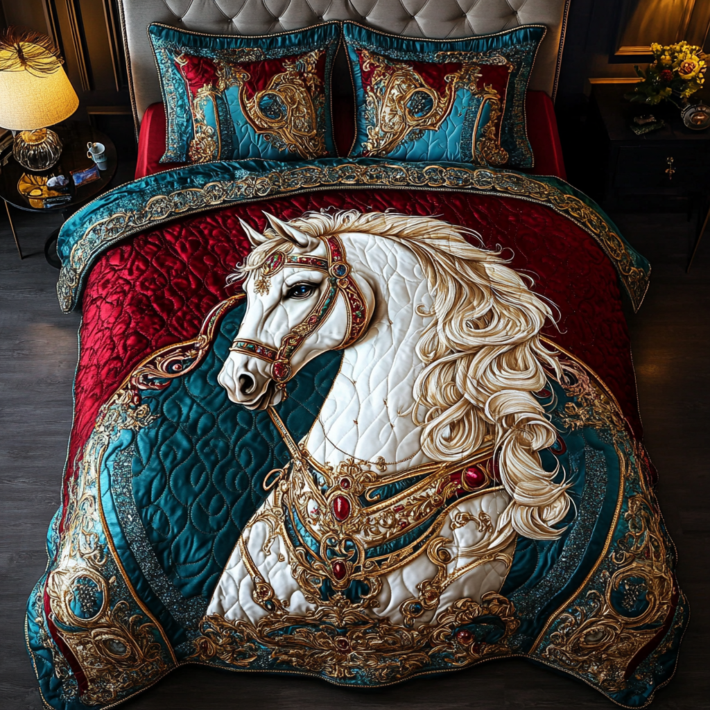 Graceful Stride 3-Piece Quilted Bedding Set NCU0DK5384