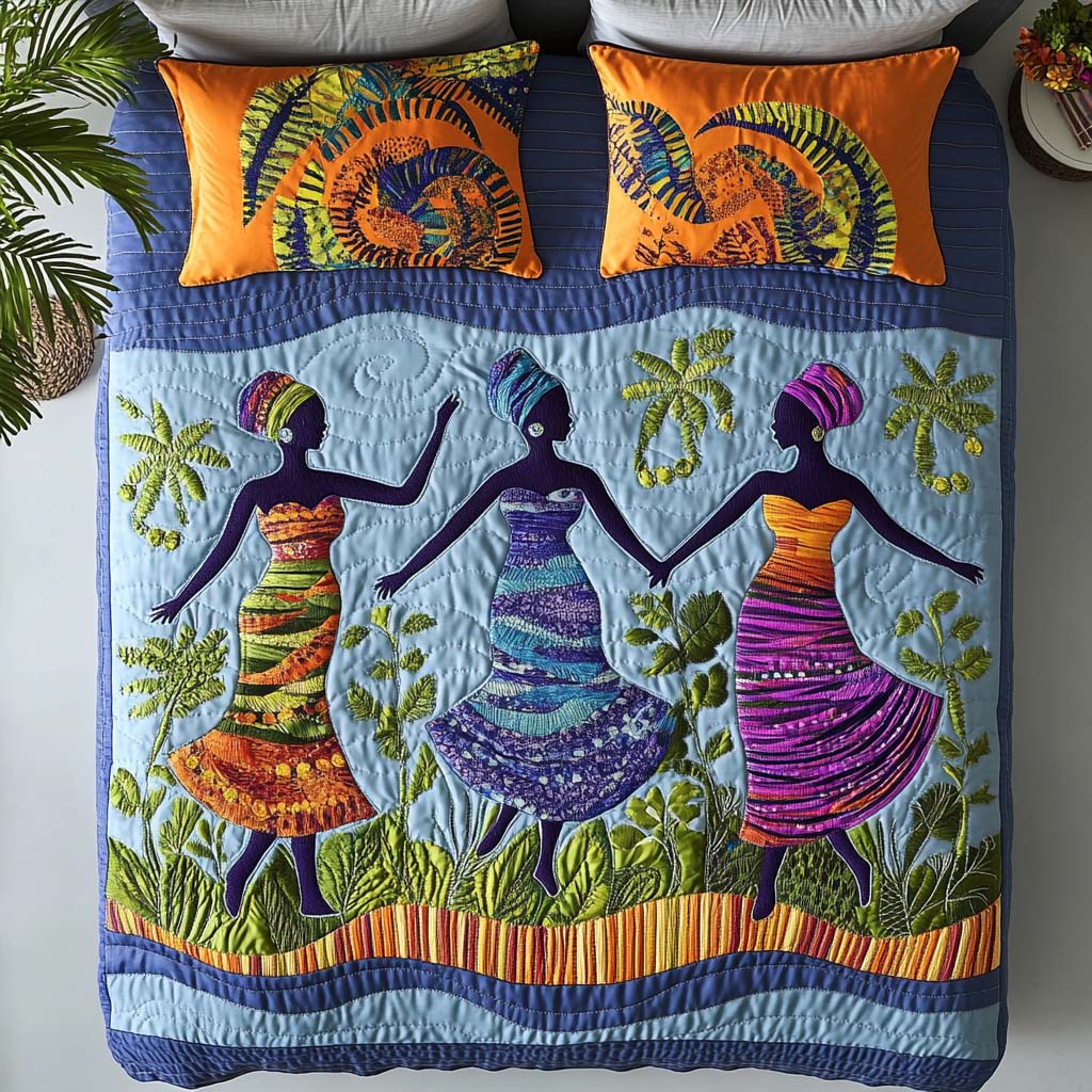Graceful Sun Queens 3-Piece Quilted Bedding Set NCU0NT7674