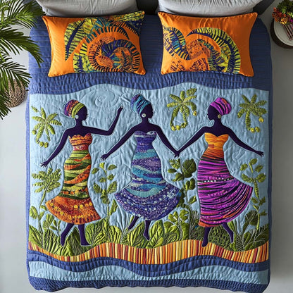 Graceful Sun Queens 3-Piece Quilted Bedding Set NCU0NT7674