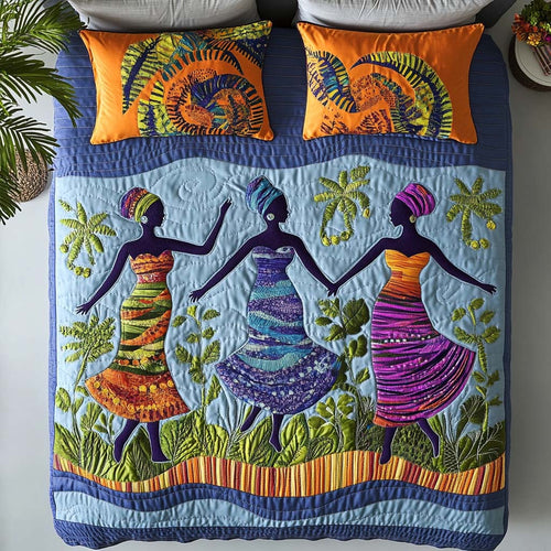 Graceful Sun Queens 3-Piece Quilted Bedding Set NCU0NT7674
