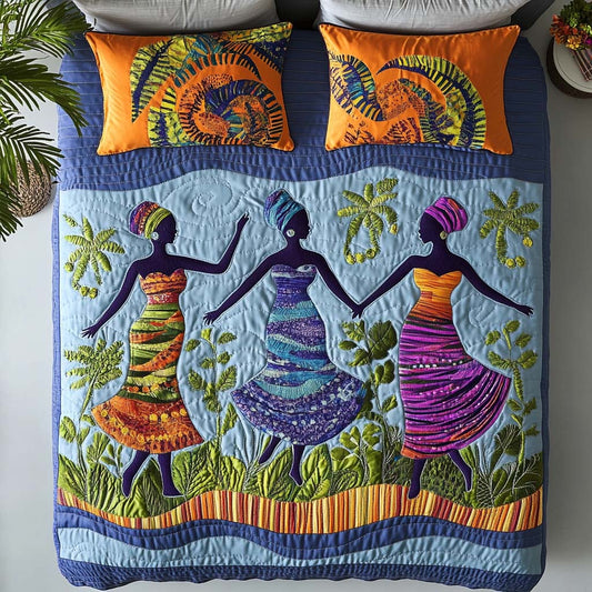 Graceful Sun Queens 3-Piece Quilted Bedding Set NCU0NT7674