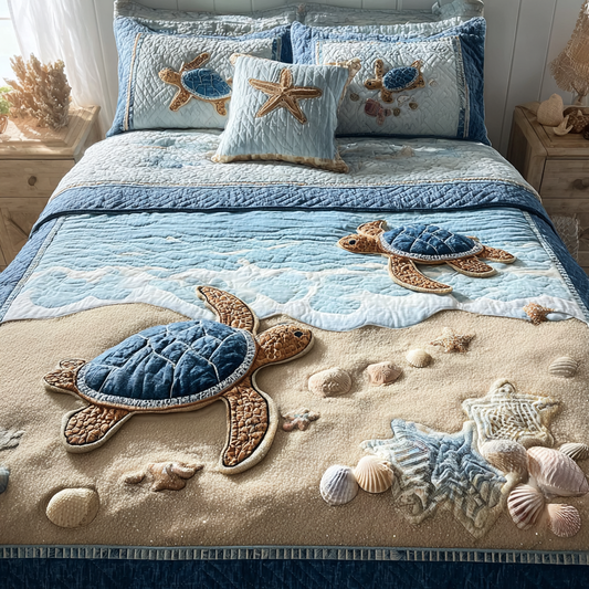 Graceful Turtle 3-Piece Quilted Bedding Set NCU0DK8426