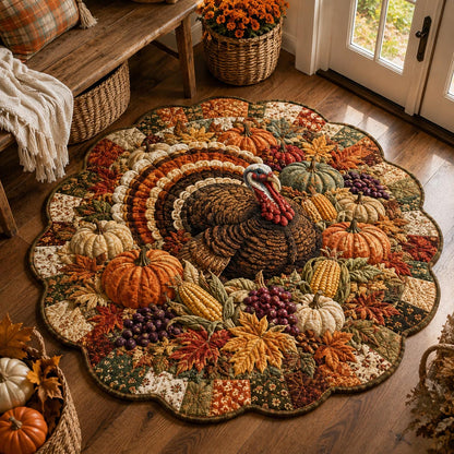 Grand Thanksgiving Turkey Custom Shape Area Rug NCU0DV10075