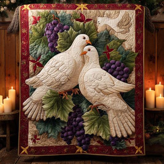 Grapevine Doves Quilted Blanket NCU0XD481