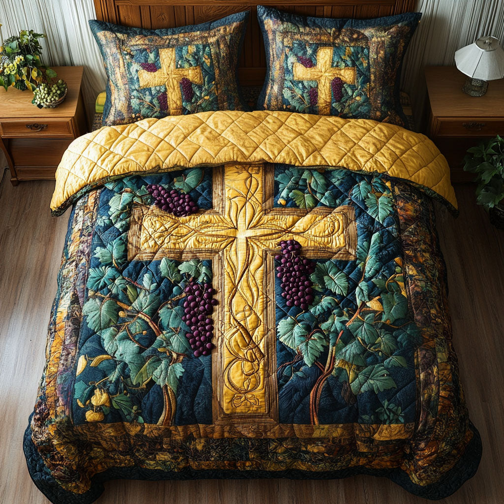 Grapevine Embrace 3-Piece Quilted Bedding Set NCU0NT5097