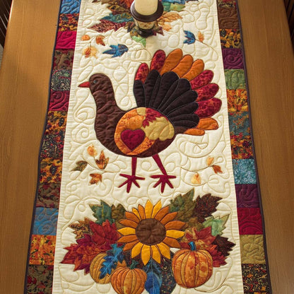 Grateful Turkey Quilted Table Runner NCU0NT10442