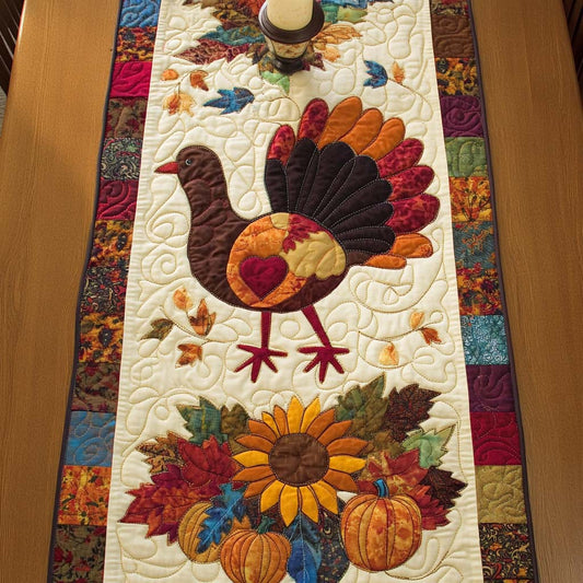 Grateful Turkey Quilted Table Runner NCU0NT10442
