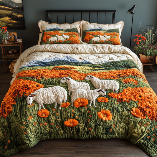 Grazing Calm 3-Piece Quilted Bedding Set NCU0VH5242