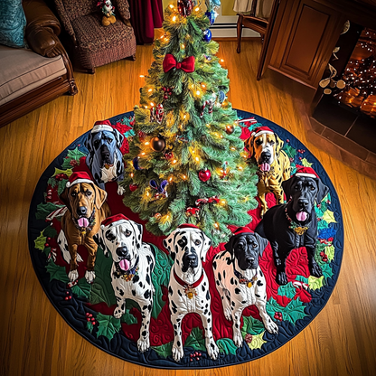 Great Dane Winter Wishes Christmas Quilted Tree Skirt NCU0DV1461