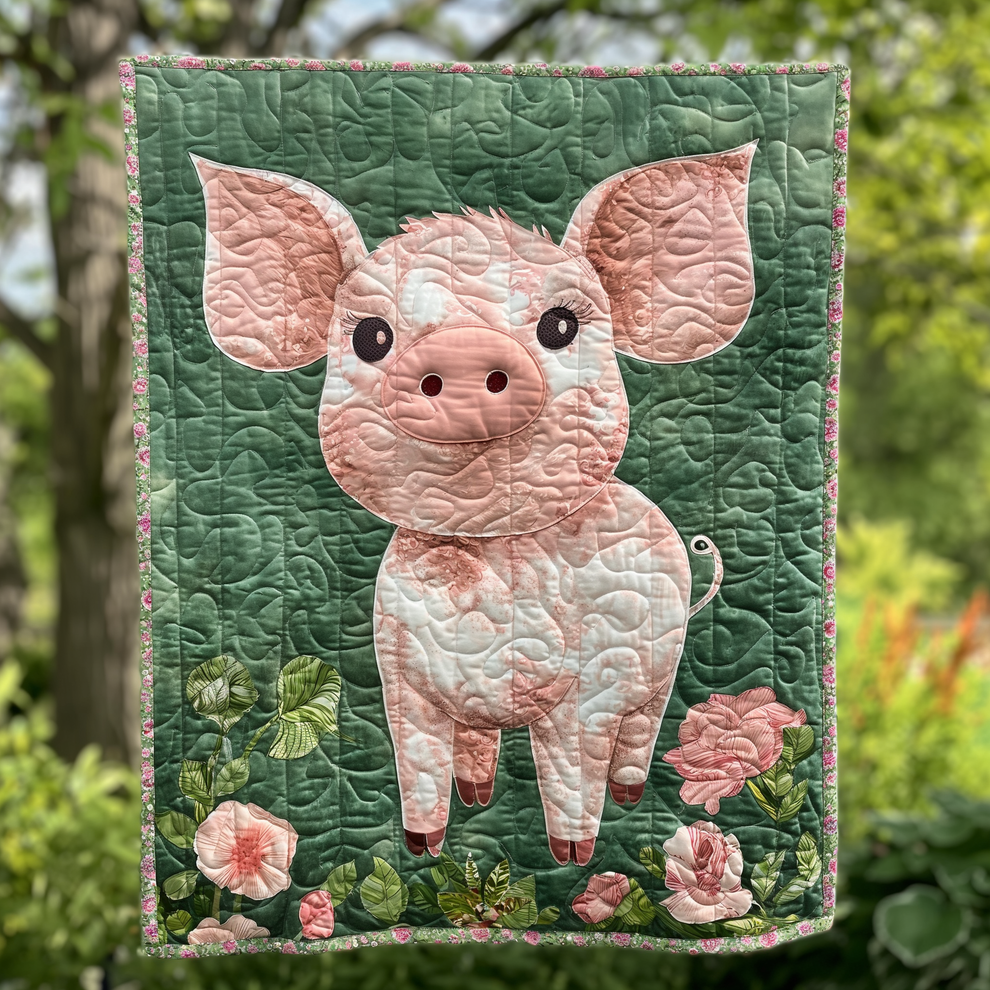 Green Pasture Pig Quilted Blanket Ncu0tl268 – Vantique