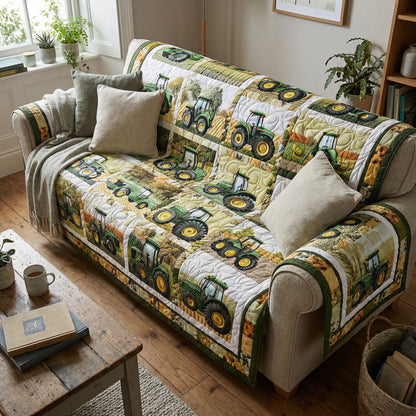 Green Acre Memories Quilted Sofa Cover NCU0PT11400