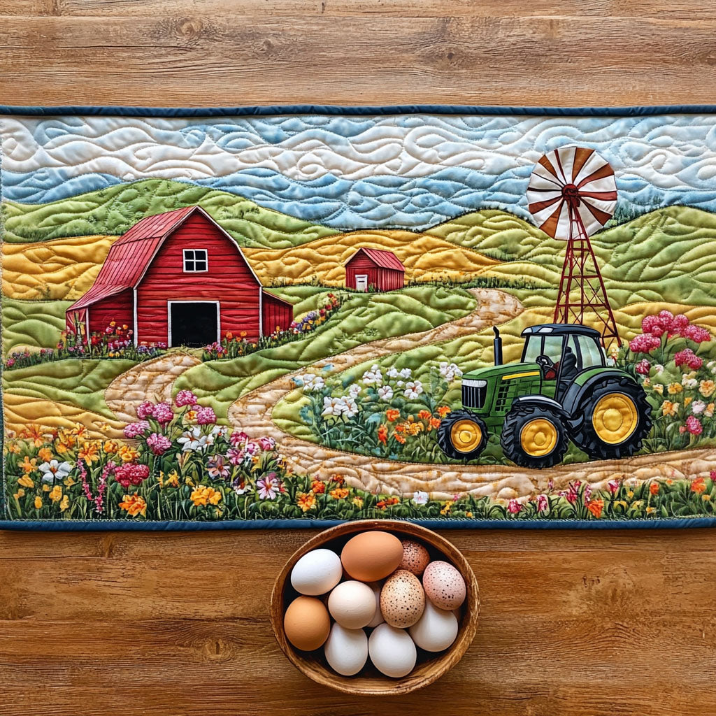 Green Acres Quilted Table Runner NCU0PT6143