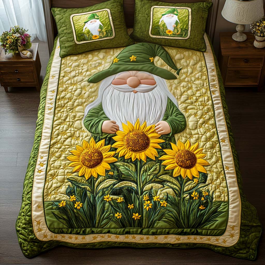 Green Bliss 3-Piece Quilted Bedding Set NCU0NT2366