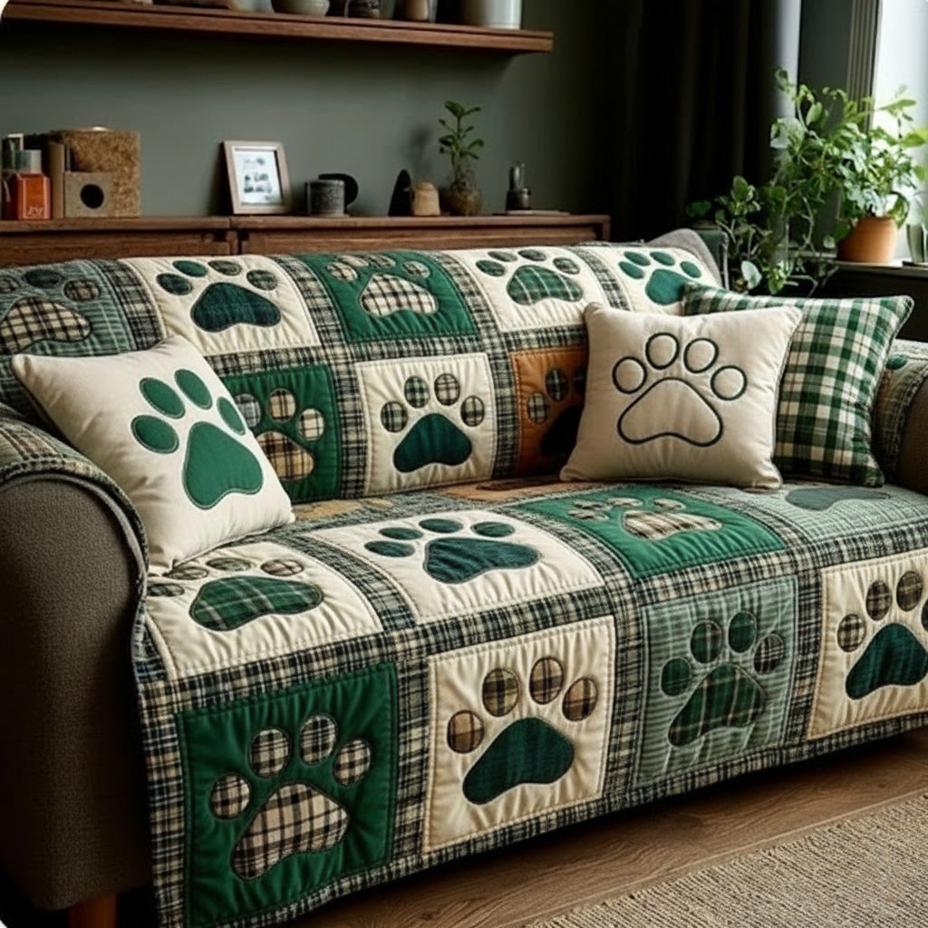Pet Paw Quilted Sofa Cover NCU0VT358