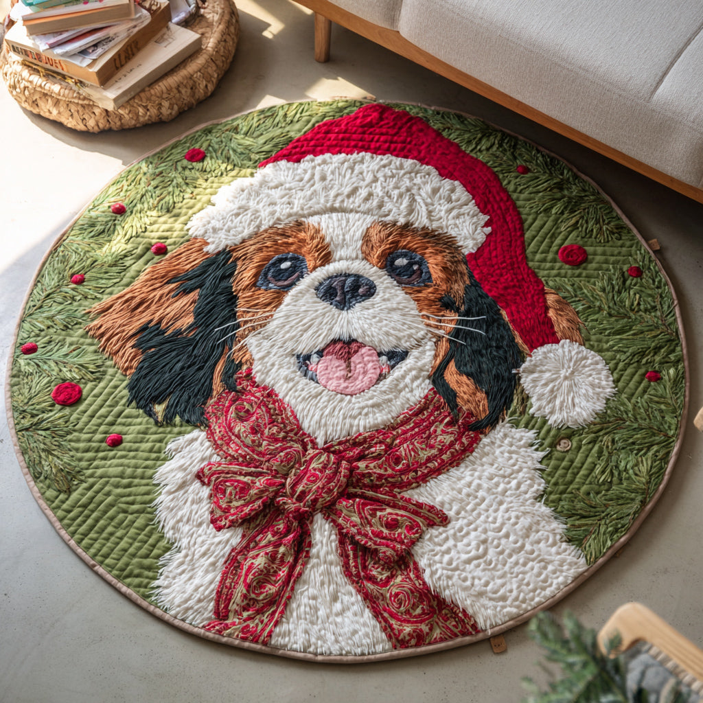 Green Charles Spirit Quilted Round Mat NCU0HH452