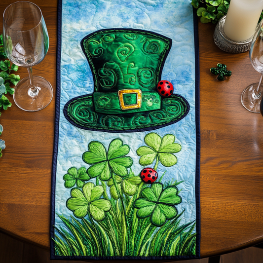 Green Delight Quilted Table Runner NCU0VH2559