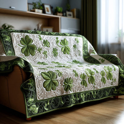 Green Embrace Quilted Sofa Cover NCU0PT11220