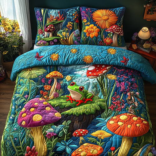 Green Grove Guardians 3-Piece Quilted Bedding Set NCU0DV3249