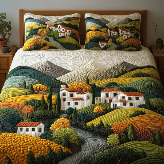 Green Hills 3-Piece Quilted Bedding Set NCU0TH3049