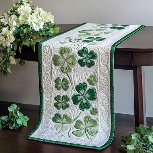Green Luck Essence Quilted Table Runner NCU0PT3028