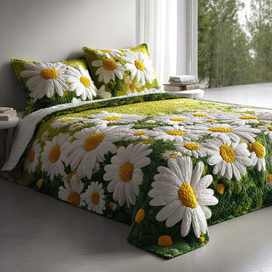 Green Meadow 3-Piece Quilted Bedding Set NCU0VL3093