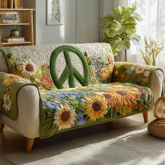 Green Meadow Harmony Quilted Sofa Cover NCU0XD1257