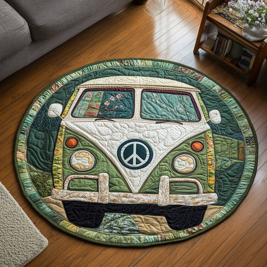 Green Peace Van Quilted Round Mat NCU0NT4191