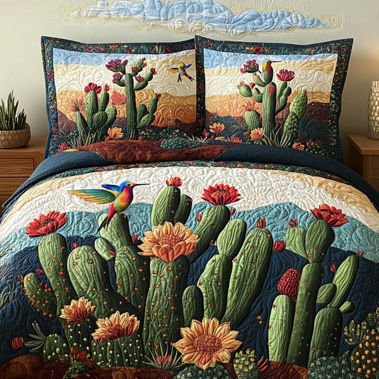 Green Spire Studio 3-Piece Quilted Bedding Set NCU0DV2514