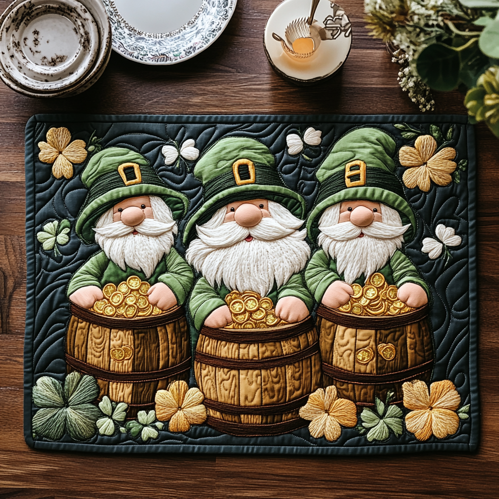 Green Treasure Quilted Place Mat NCU0VH2571