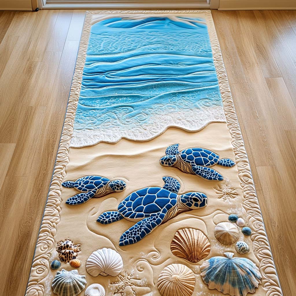 Turtle Rug Runner Green Turtle Runner Carpet NCU0NT10904 – Vantique