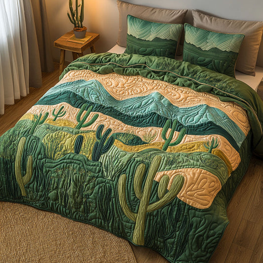 Green Valley 3-Piece Quilted Bedding Set NCU0NT4528