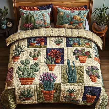 Greenhouse Whimsy 3-Piece Quilted Bedding Set NCU0PT5282