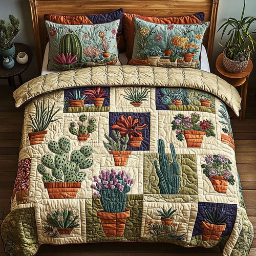 Greenhouse Whimsy 3-Piece Quilted Bedding Set NCU0PT5282