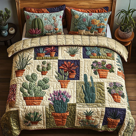 Greenhouse Whimsy 3-Piece Quilted Bedding Set NCU0PT5282