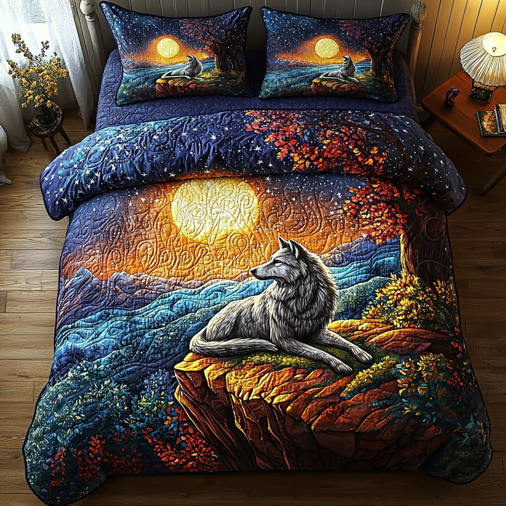 Grey Whisper 3-Piece Quilted Bedding Set NCU0DV6430