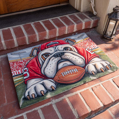 Gridiron Bulldog Red Doormat NCU0XD835