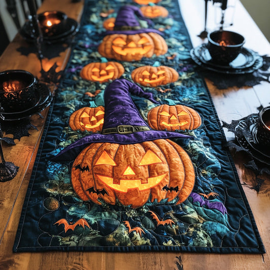 Grinning Gourd Quilted Table Runner NCU0DV7159