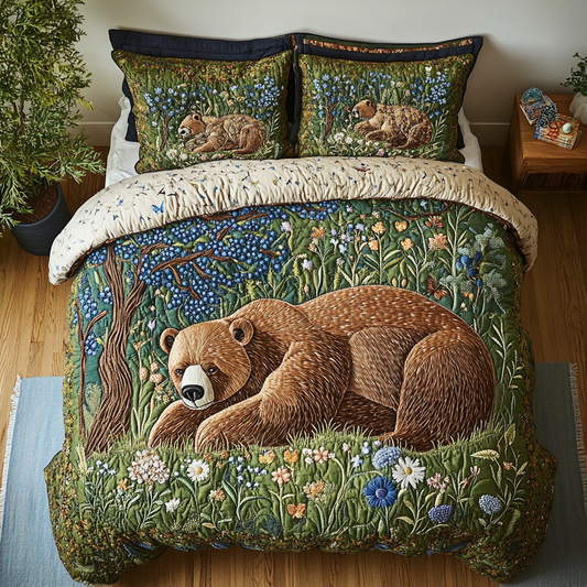Grizzly Calm 3-Piece Quilted Bedding Set NCU0VH5306